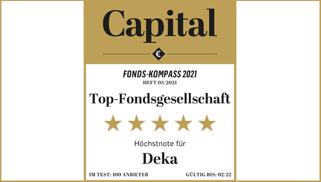 Capital Fonds-Awards – Eine Erfolgsserie: Wieder 5 Sterne für die Deka